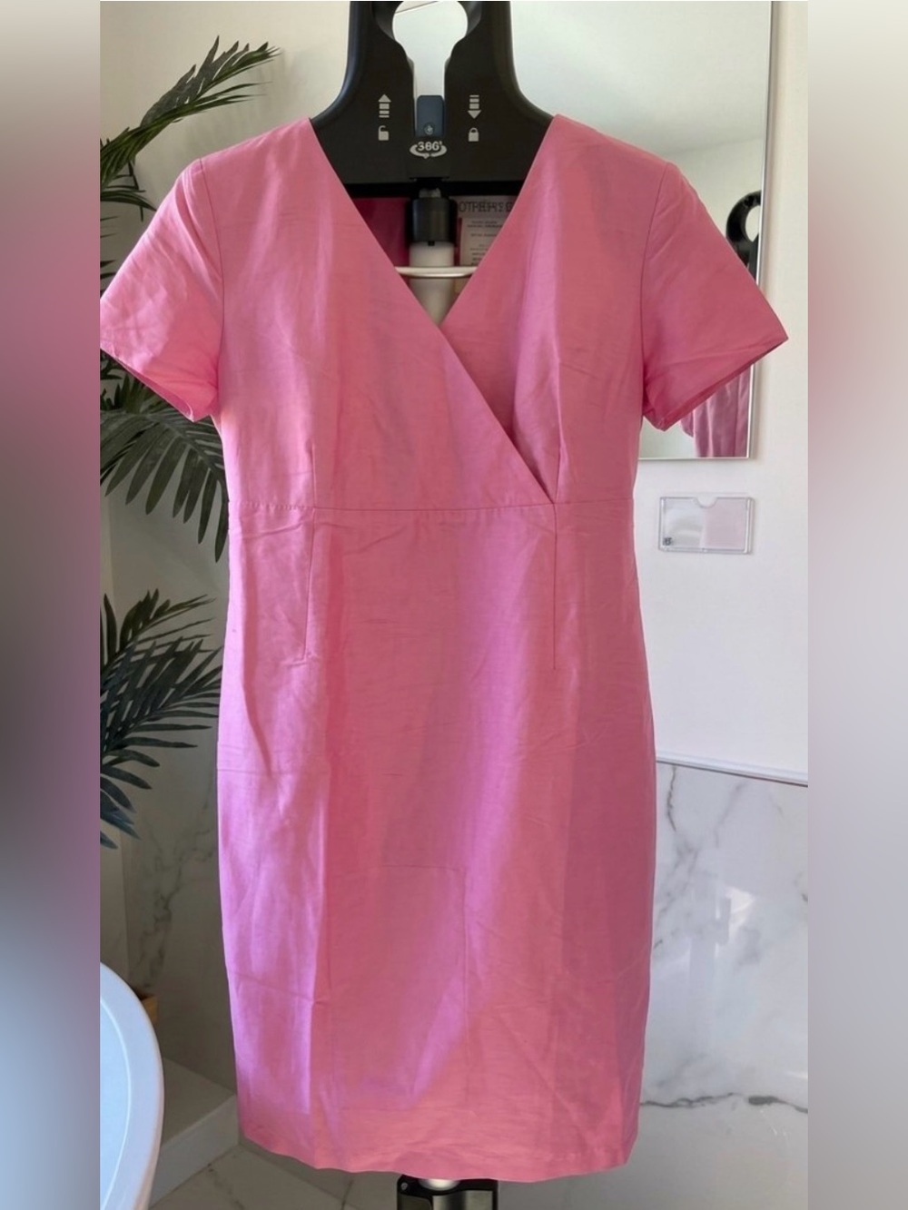 NWT Motherhood Maternity 100% Silk Faux Wrap Dress Pink Size M Special Occasion